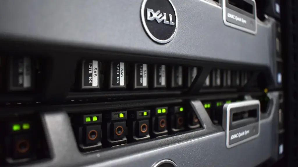 Rows of server racks in a data center