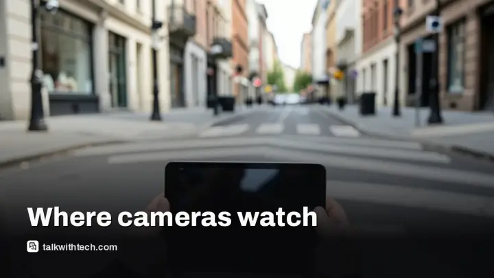 MapQuest surveillance camera layer shows nearby outdoor cameras