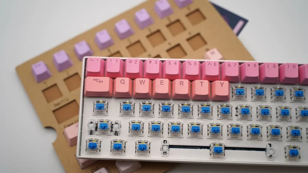 A collection of colorful keycaps for a mechanical keyboard