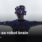 A 19‑inch humanoid walks and sees with a phone