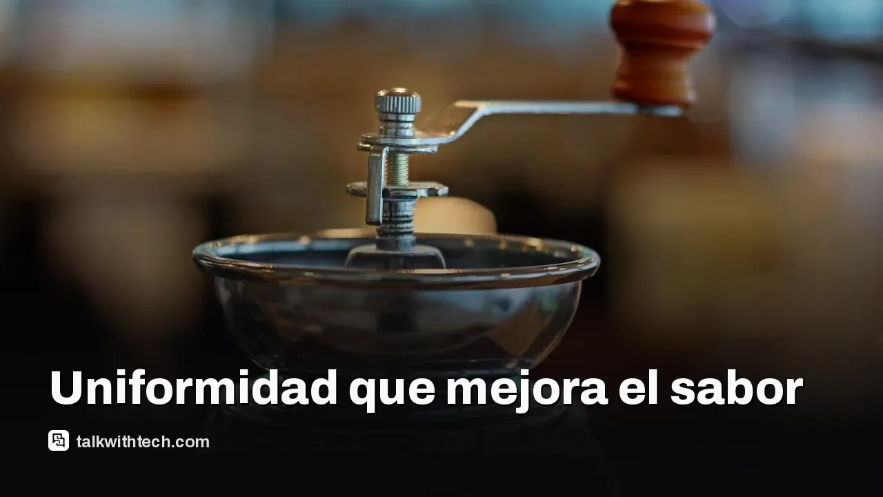 Un molinillo de café sobre la encimera listo para uso diario