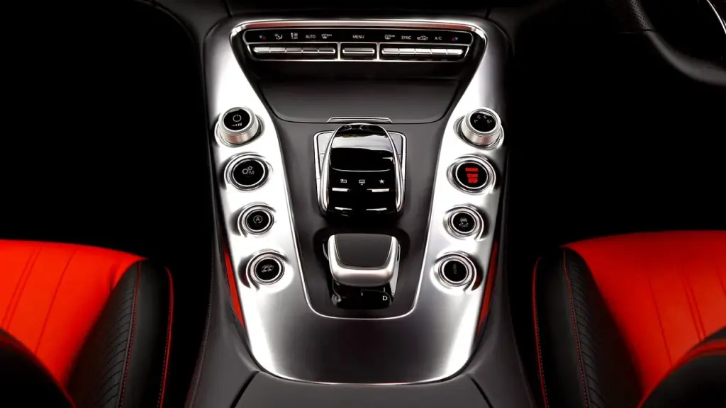 Close-up of a high-end EV SUV interior dashboard with digital displays