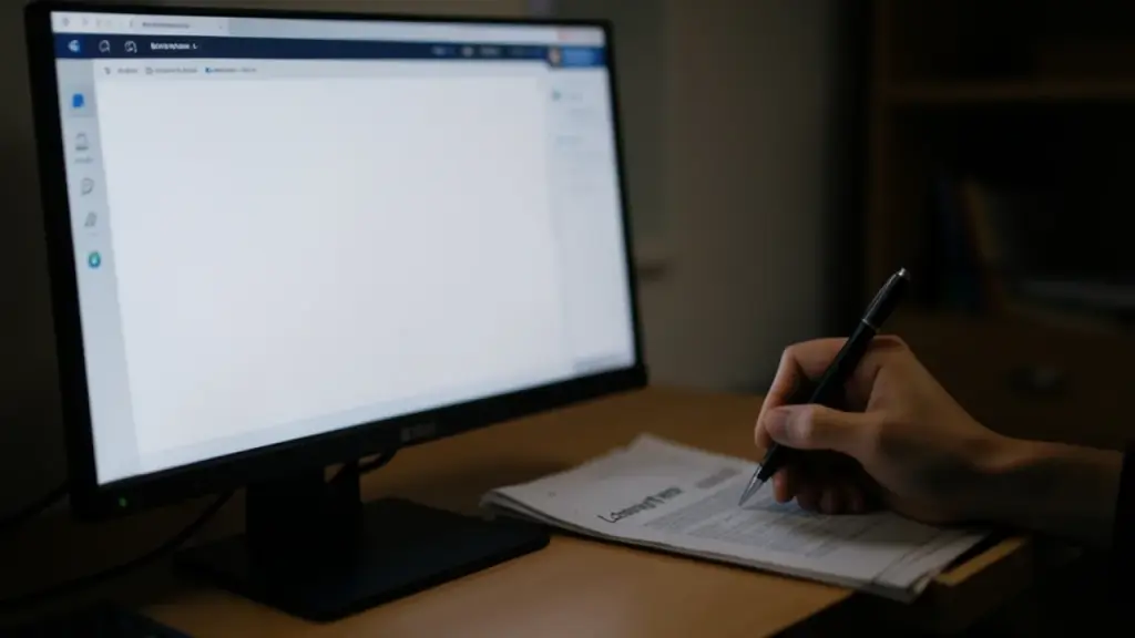 Close-up on licensing terms and a newspaper in a dimly lit desk setting.