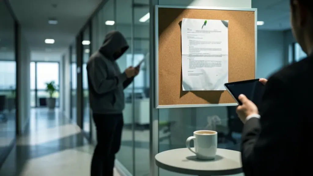 Office hallway scene reflecting policy discussion and access concepts.