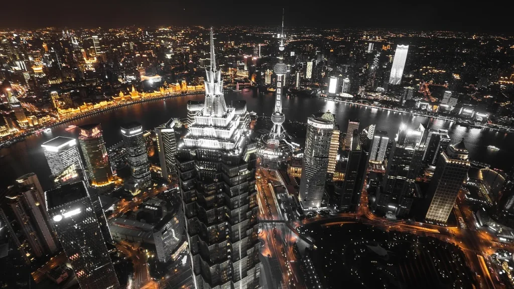 City skyline at night