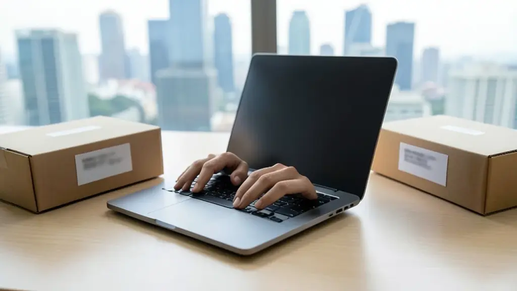 Hands with phishing tool kits on a clean desk, shallow focus.
