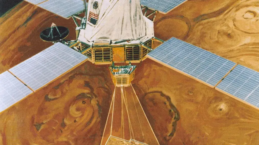 spacecraft in orbit mapping a planet with radar
