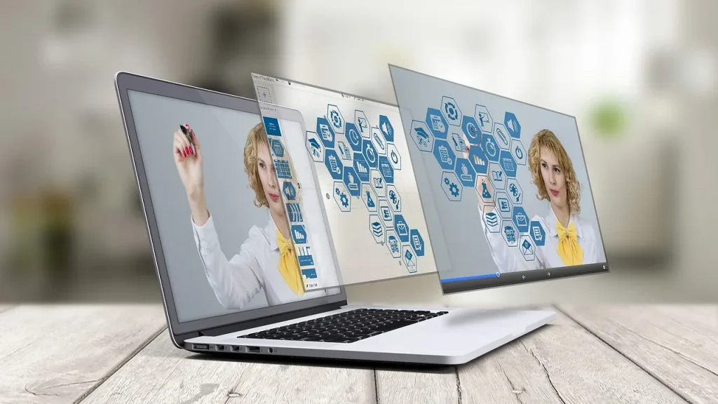 Close-up of a laptop screen showing vivid colors