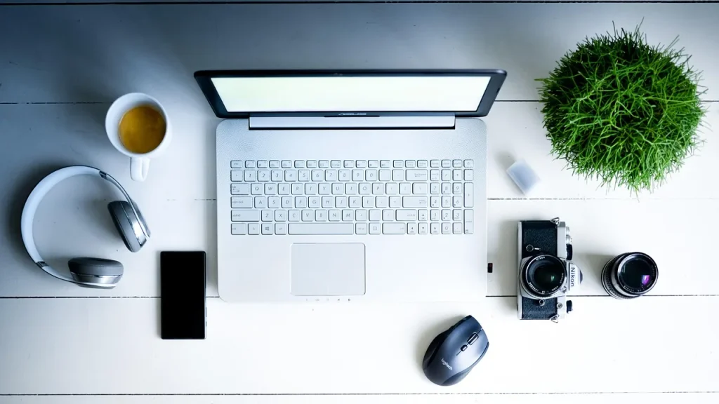 Open laptop showing charts and graphs on a desk