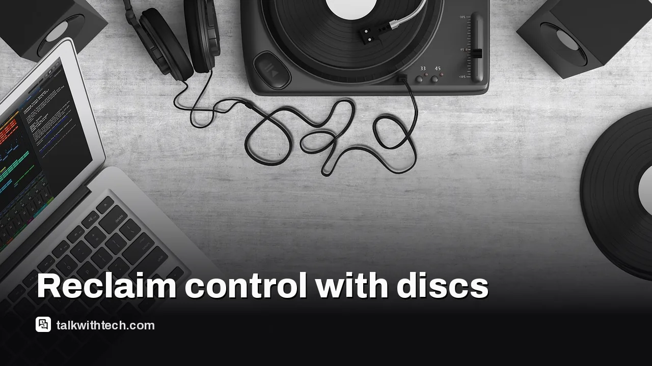 Close-up of a vinyl record on a turntable