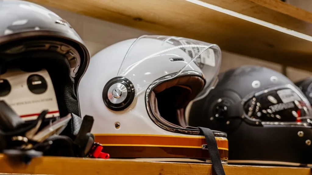 Cross-section view of helmet foam segments inside a helmet