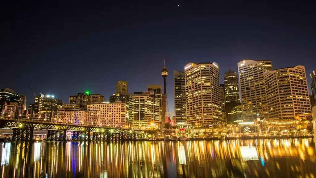 City skyline at night