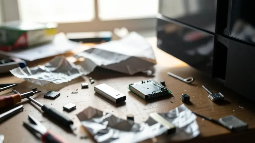Two cloned flash drives and single-board computer beside a PS5 on a desk