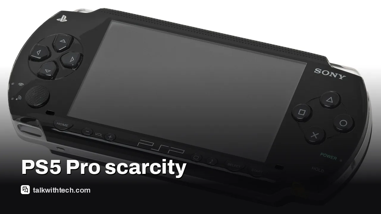 A console on a store shelf in a busy electronics store