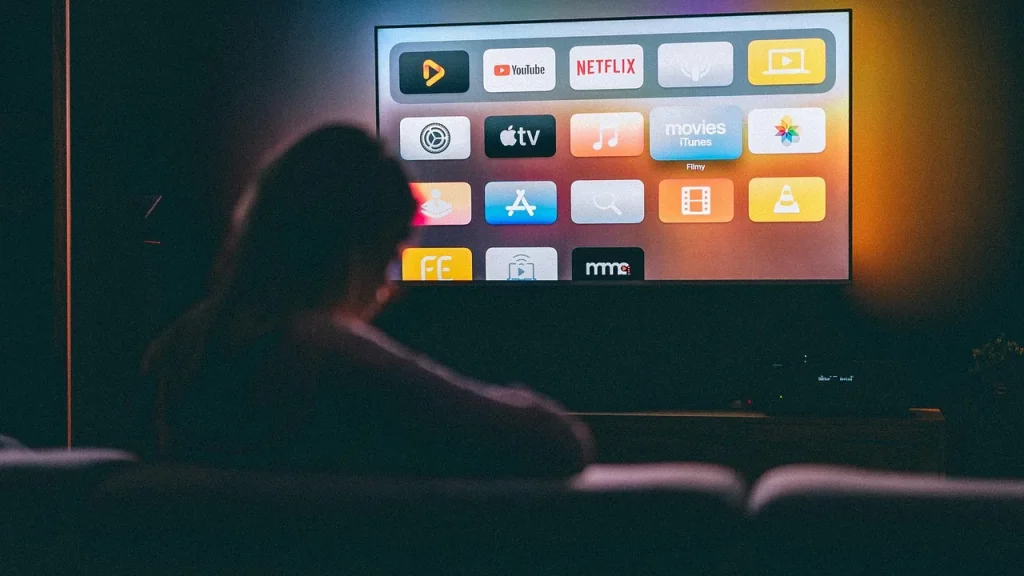 Person watching a screen while gaming