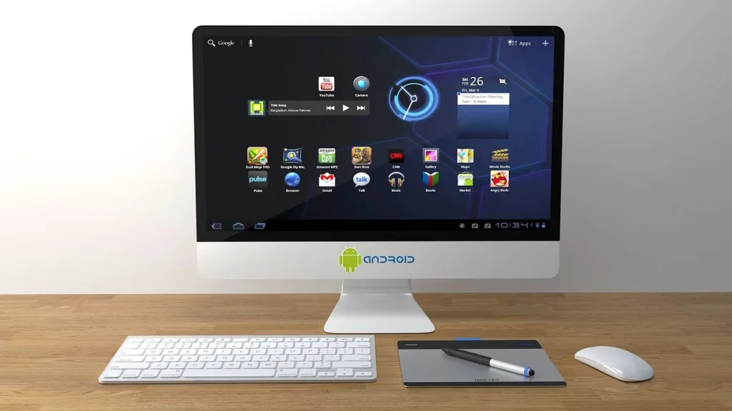 A desktop computer running a Linux desktop environment