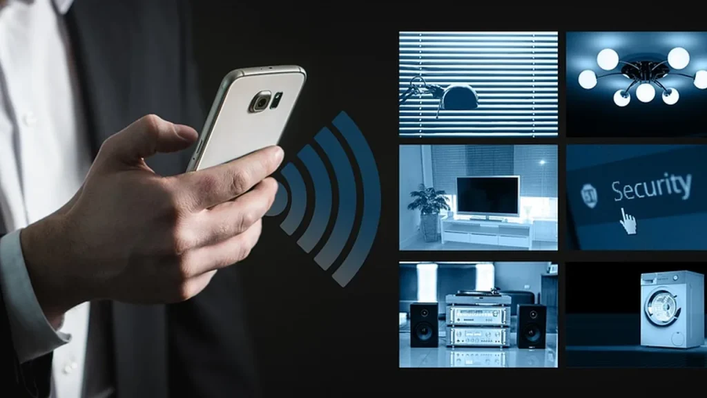 Set of home security cameras mounted around a doorway
