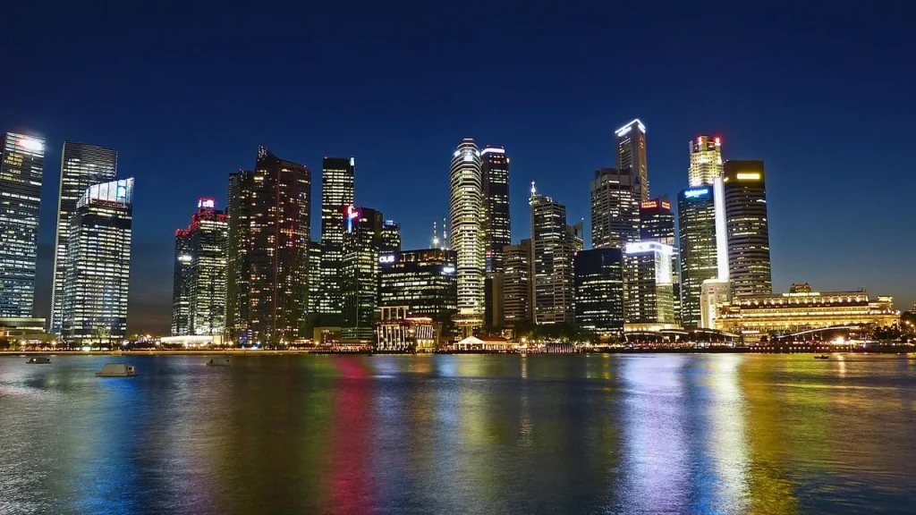 City skyline at night