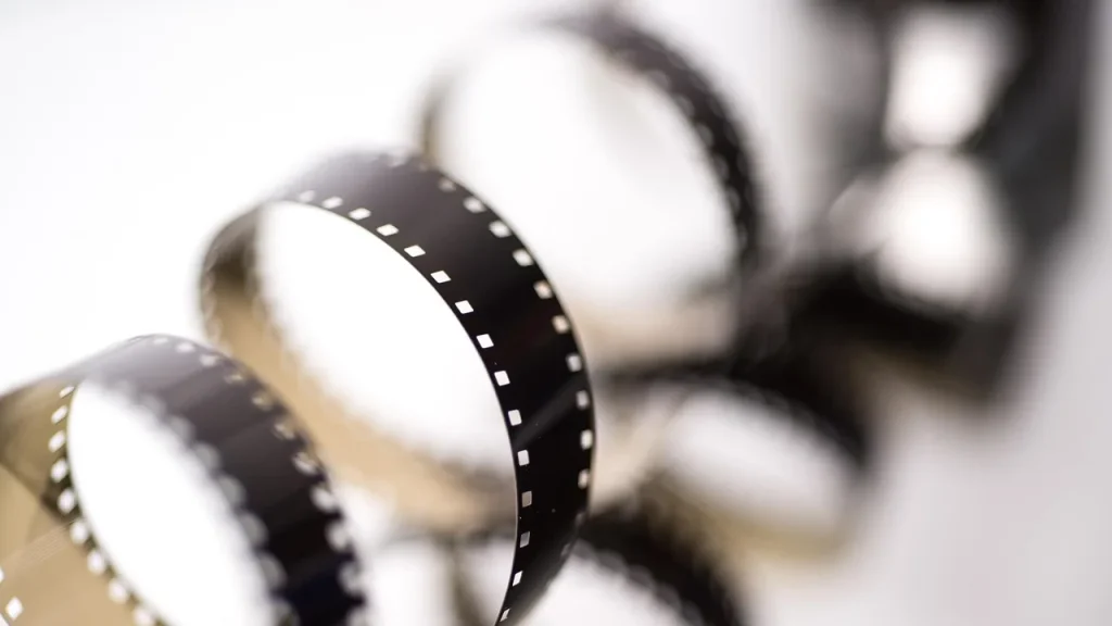 Old film reels and a projector
