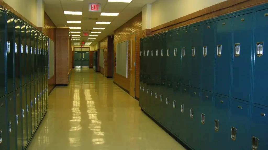A school hallway with security cameras monitoring
