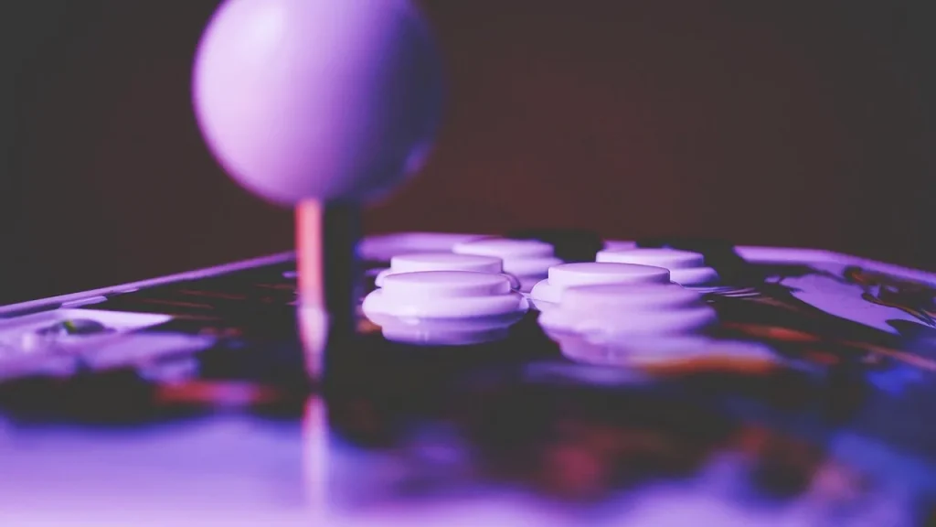Arcade-style cabinet for fighting games in a gaming venue