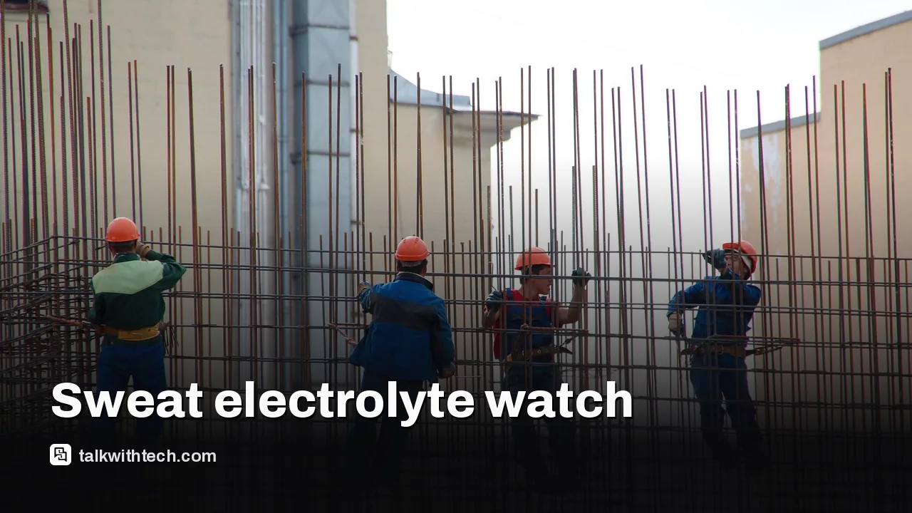 Worker wearing a smartwatch on a construction site