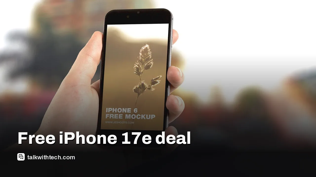 A smartphone on a store shelf with a focus on a new iPhone model
