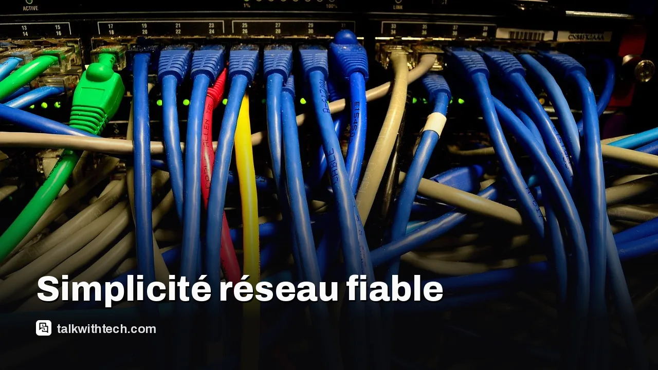 Gros plan de câbles réseau et d’une baie serveur dans un data center