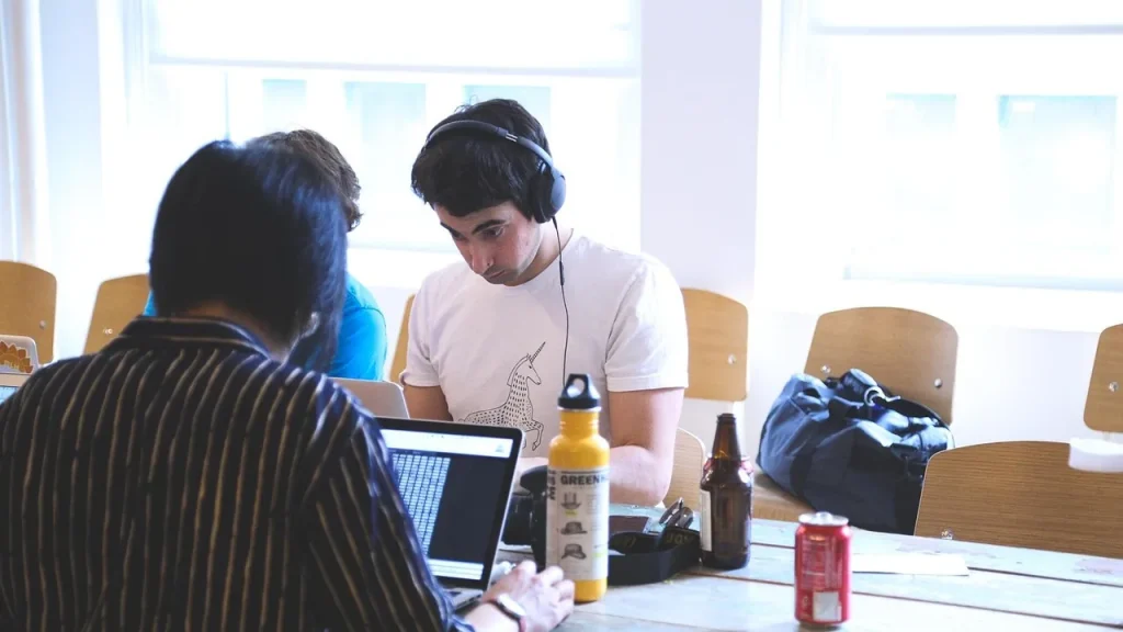 Small startup team in a casual meeting room
