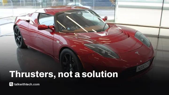 Tesla flying Roadster can hop briefly, but won’t change EVs