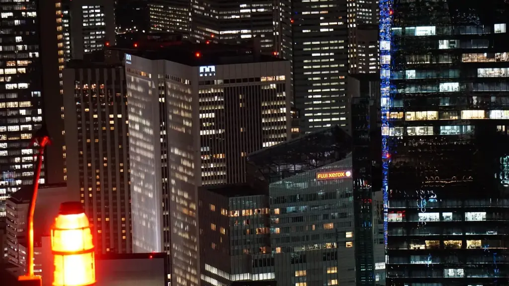 City skyline at night
