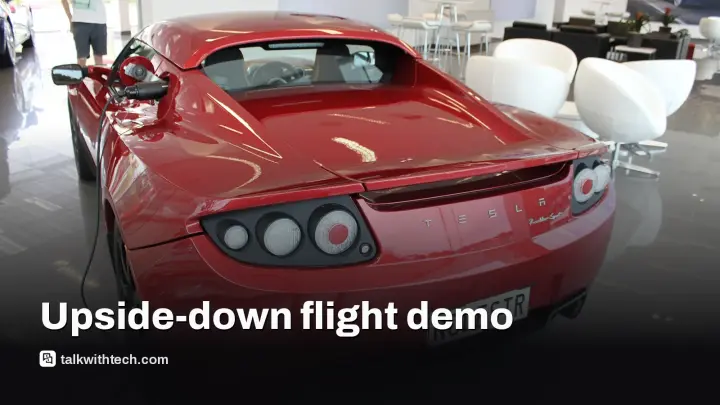 Tesla Roadster next-gen drives upside down and flies briefly