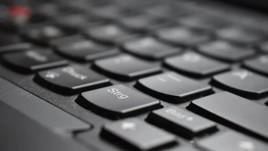 Close-up of a keyboard with signature ThinkPad keys