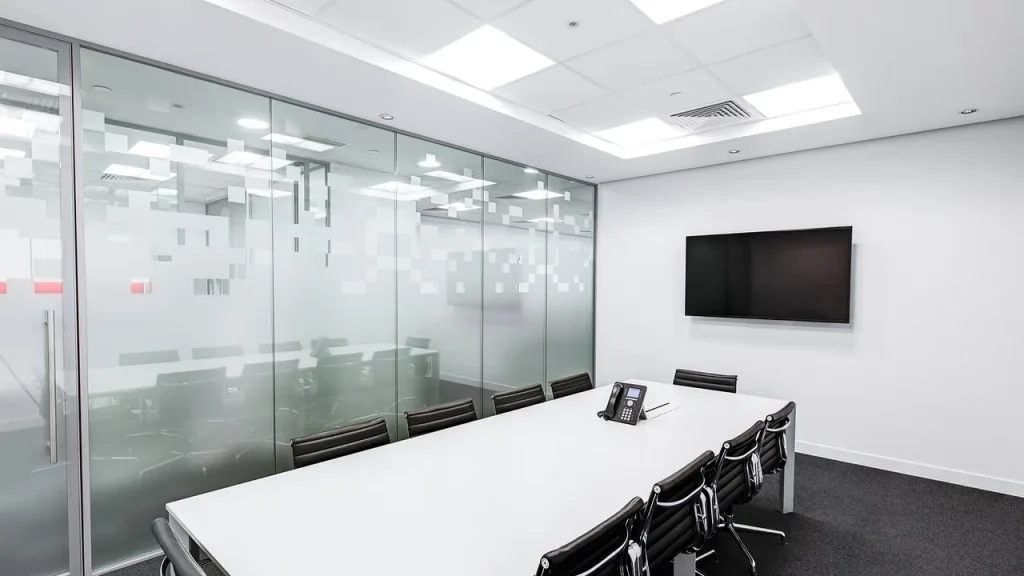 Businesspeople in a modern boardroom