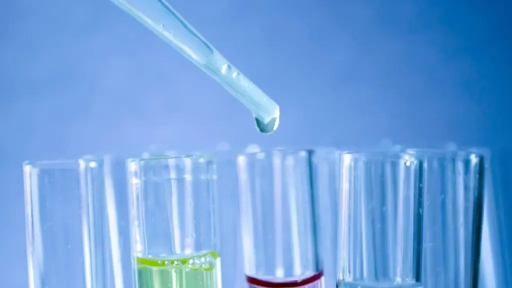 A research lab with test tubes and charts