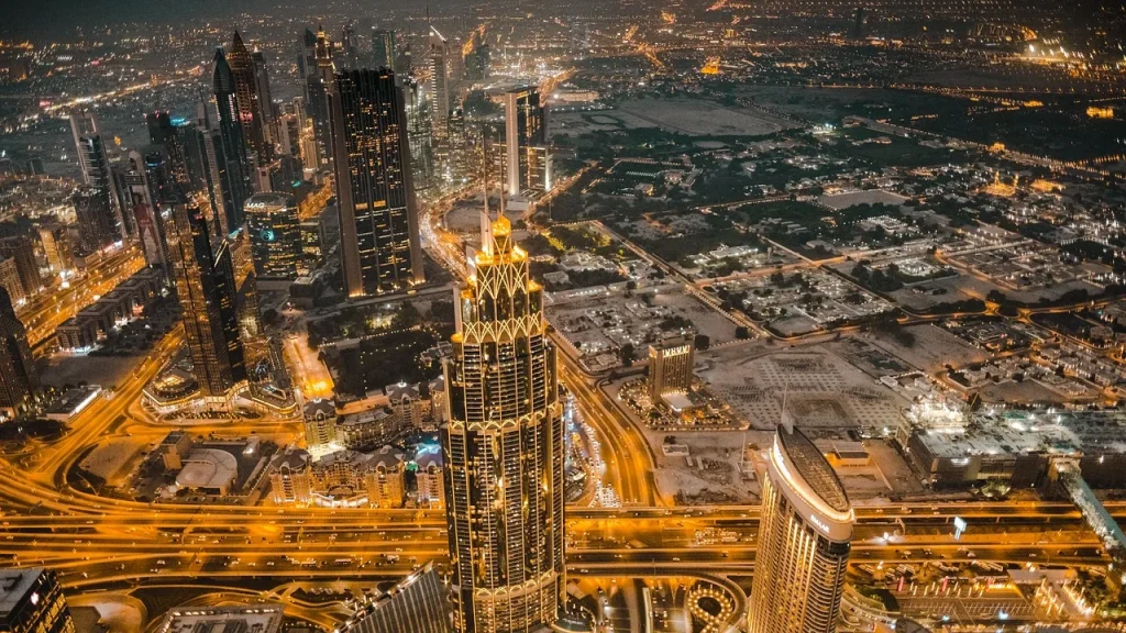 City skyline at night