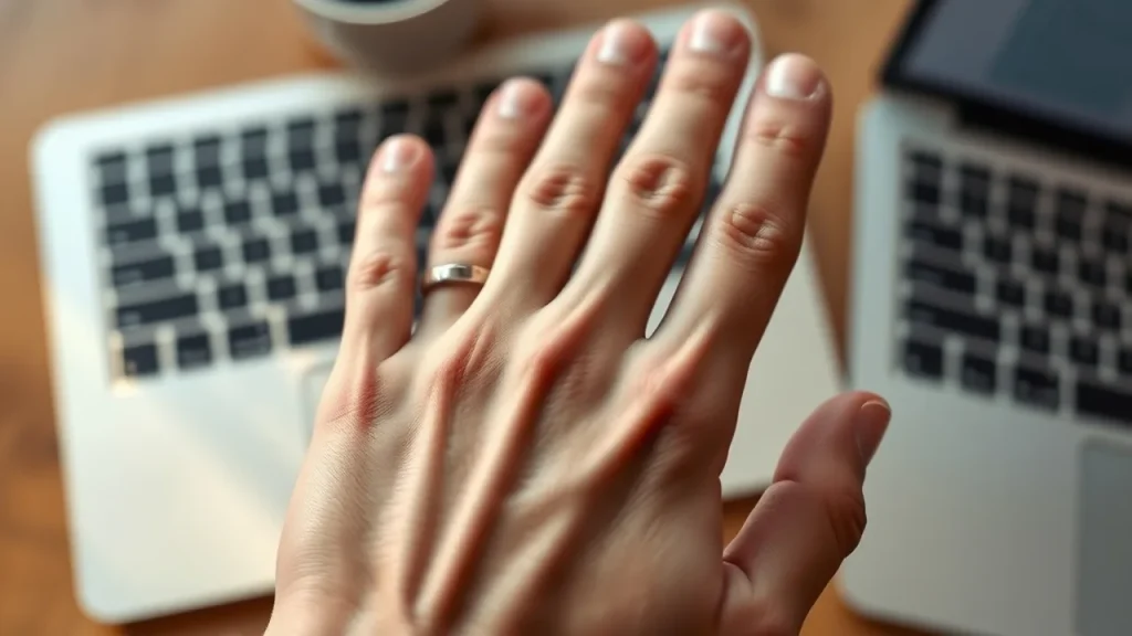 Top-down view of hand with smart ring pressed on wrist during a scan