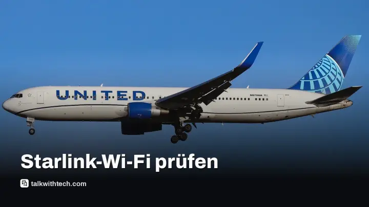 United zeigt per Tracker, welche Flüge Starlink‑Wi‑Fi haben