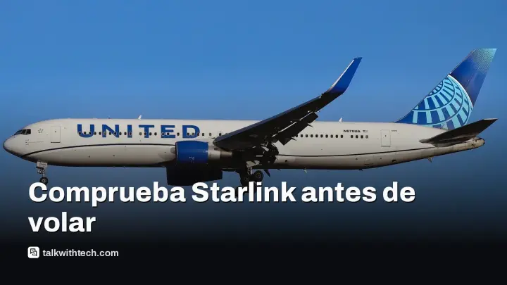 United muestra qué vuelos tienen Starlink hasta tres días antes