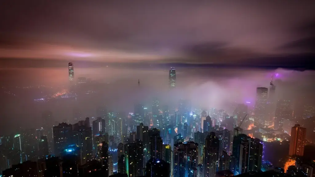 City skyline at night