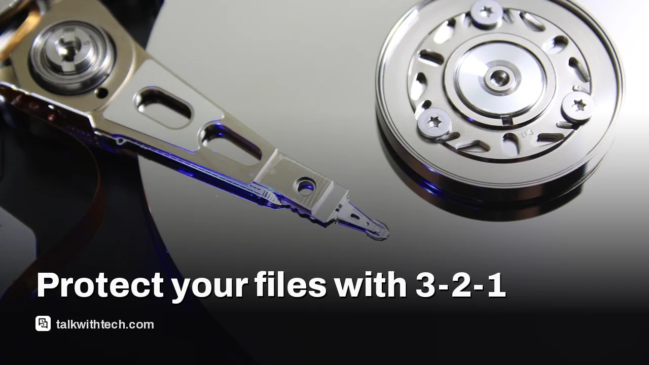 A portable external hard drive on a desk