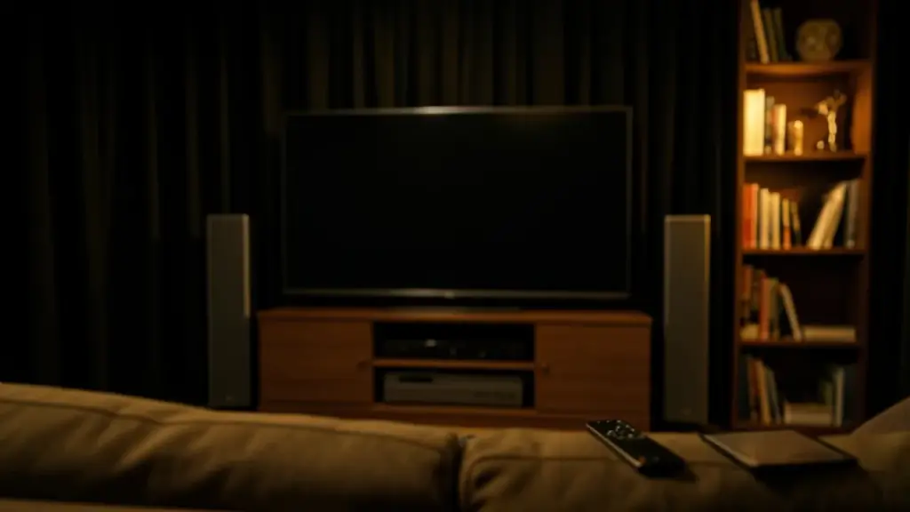 Cozy home theater ready for HDR fantasy viewing.