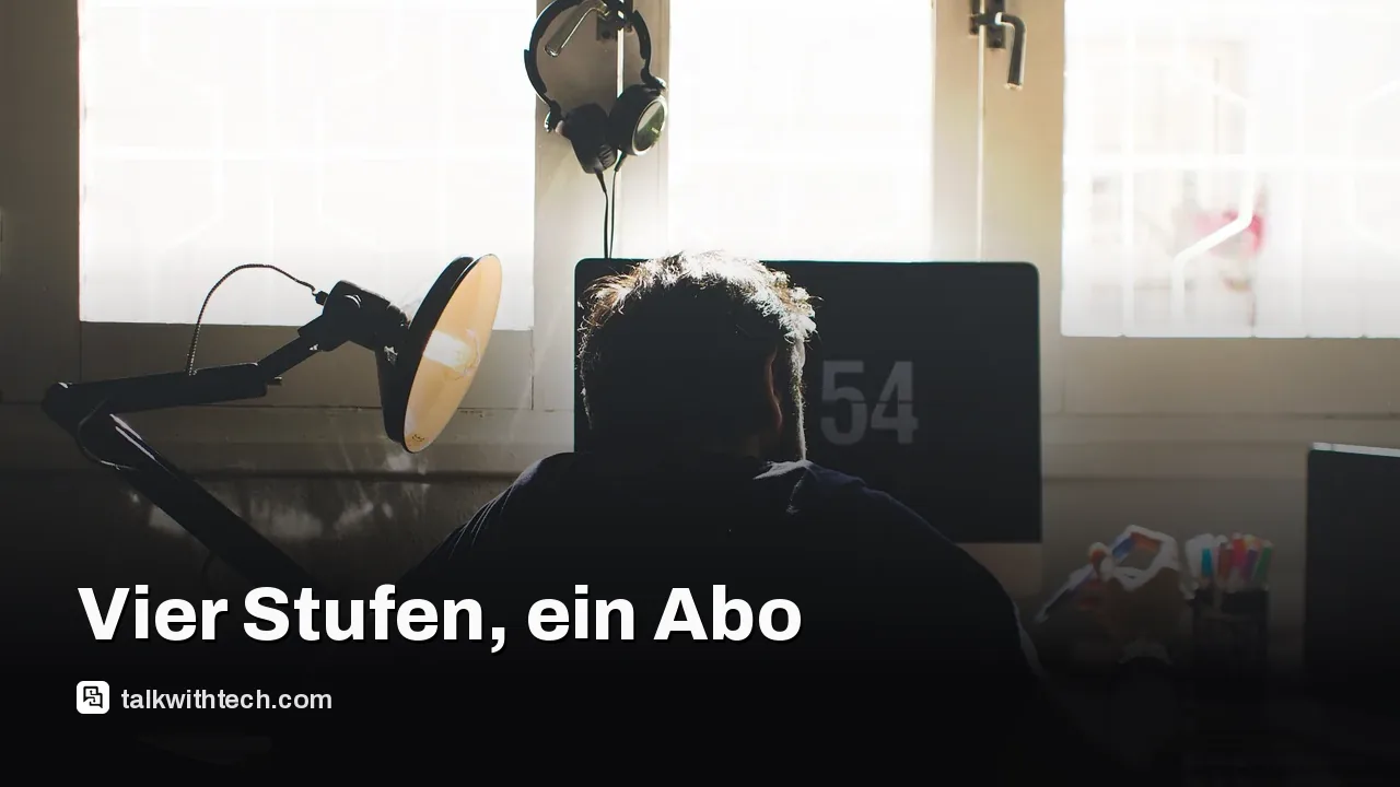 Moderner Arbeitsplatz mit Laptop und AI-Dashboards auf Bildschirmen